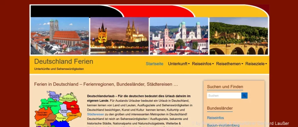 Liste der Reiseportale Deutschland Urlaubsportale in Süddeutschland