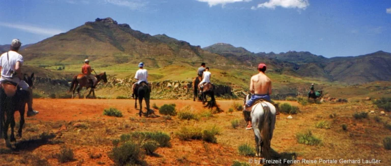 Safari Ausflug in Südafrika Reitausflug Steppen Landschaft