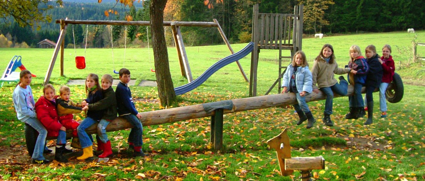 Kinderspielplatz am Luxus Bauernhof in Bayern wieshof-kinderbauernhof-bayerischer-wald-erlebnisbauernhof-deutschland